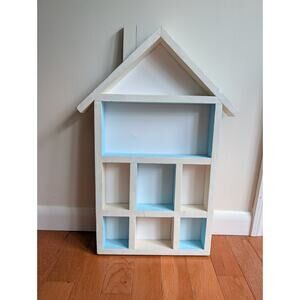 Vintage Wood Handmade Trinket Shelf House Shape Cottage Cozy Core Boho Tchotchke